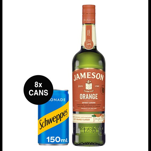 Jameson Orange Whiskey 70cl And 8 Cans Of Lemonade